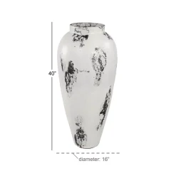 Vases LITTON LANE Black And White Stoneware Floor Decorative Vase With Textured Brushstroke Detail 14 Vases LITTON LANE Black And White Stoneware Floor Decorative Vase With Textured Brushstroke Detail -Brita shop white litton lane vases 62822 44 1000