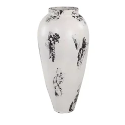 Vases LITTON LANE Black And White Stoneware Floor Decorative Vase With Textured Brushstroke Detail