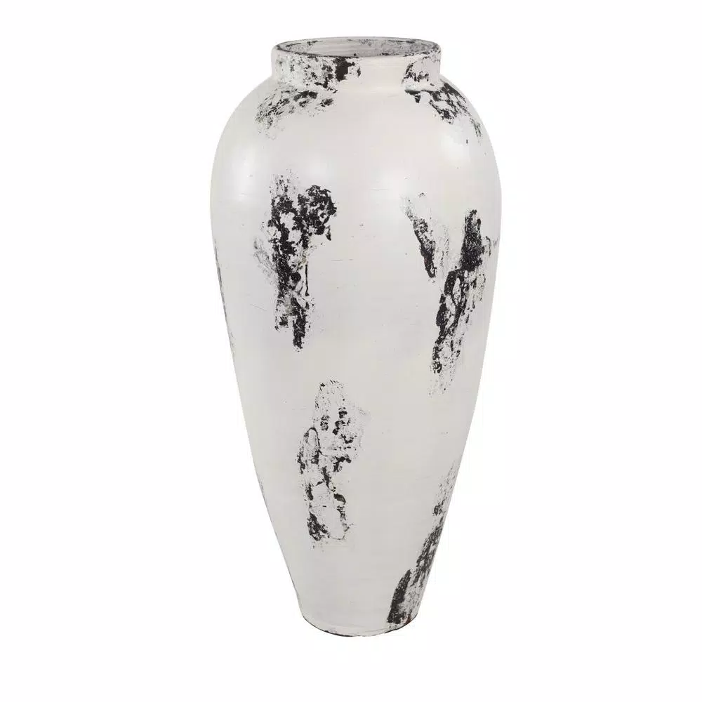 Vases LITTON LANE Black And White Stoneware Floor Decorative Vase With Textured Brushstroke Detail 3 Vases LITTON LANE Black And White Stoneware Floor Decorative Vase With Textured Brushstroke Detail
