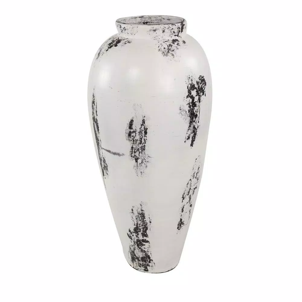 Vases LITTON LANE Black And White Stoneware Floor Decorative Vase With Textured Brushstroke Detail 4 Vases LITTON LANE Black And White Stoneware Floor Decorative Vase With Textured Brushstroke Detail - Image 2