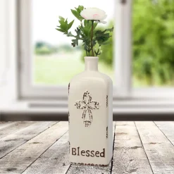 Vases Stonebriar Collection Farmhouse Worn White Ceramic Decorative Vase -Brita shop white stonebriar collection vases sb 5413d 31 1000